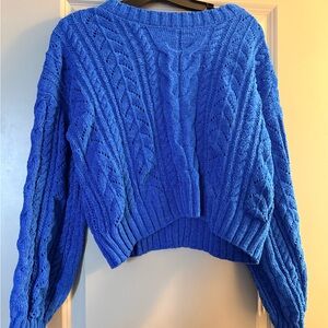Blue Cable Knit Sweater